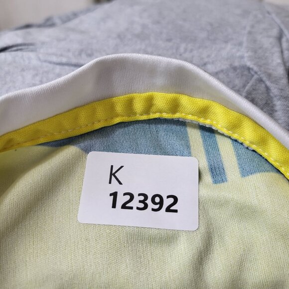 Leon Men Soccer Away Jersey Large Yellow‎ Striped Ciudad Maderas Crew Neck - Picture 2 of 9